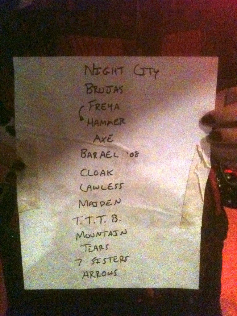 Sword Setlist, Emo's East,  4/21/12