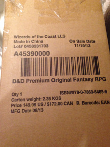 OD&D Premium Reprint Shipping Box